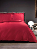 Copripiumino Matrimoniale con Sacco e Federe Tinta Unita Garrini Clarice Bordeaux