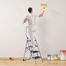 Scala Pieghevole Salvaspazio 4 Gradini 48x63x155 cm max 150kg in Metallo Argento e Nero