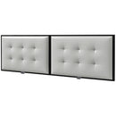 Testiera Letto Matrimoniale in Microfibra Imbottita Trapuntata a Bottoni per Letti da 180cm  Grigio Chiaro