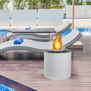 Camino a Bioetanolo Braciere da Pavimento Ø36xh56 cm per Interno ed Esterno Modigliani Bianco Perla