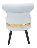 Sedia Mini Paris New Celeste Ø47x64 cm in Legno Spugna e Poliestere Azzurro e Oro
