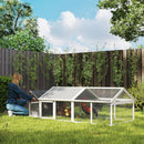 Pollaio da Giardino per 4-8 Galline con Rete Metallica e Tetto Apribile 240x112,5x76 cm in Legno Bianco      