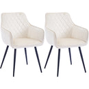 Set 2 Sedie da Pranzo in Velluto Beige Ergonomica Poltrona Sedia da Ufficio Casa