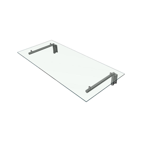 acquista Pensilina Tettoia 120x80x0,8 cm in Vetro con Staffe in Acciaio