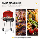 Barbecue a Carbone Carbonella con Coperchio e Ruote 