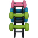 Set 6 Manubri Palestra con Stand Appoggio 2x1kg+2x2kg+2x3kg Pesi Sport Fitness