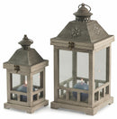 Set 2 Lanterne Alte da Giardino in Metallo Soriani