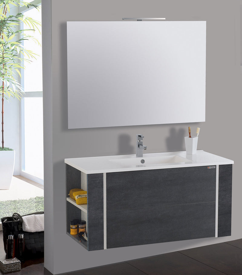Mobile da Bagno Sospeso 100cm Mazzoni Gold Antracite