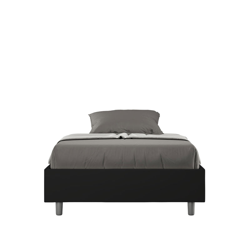 Letto 1 Piazza E Mezzo Senza Testata Imbottito in Similpelle Azelia Nero Varie Misure