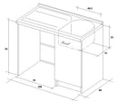 Lavatoio e Coprilavatrice 109x60x89cm Asse in Legno Montegrappa Edilla Bianco Destro