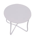 Tavolino da Giardino Rotondo Ø45cm in Metallo Austin Bianco