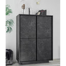 Credenza Rock 4 ante effetto marmo nero 92x43x145h cm