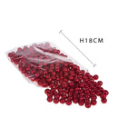 Set 1728 Bacche Decorative con Glitter in Foam Rosso