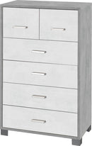 Mobile 4+2 Cassetti 70x112x41 cm Cemento/Ossido Bianco
