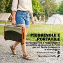 Barbecue Portatile a Carbone con Vaschetta Rimovibile, in Acciaio Inox e Metallo, 50.5x34x33 cm, Nero      