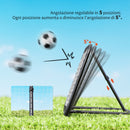 Rete di Rimbalzo da Calcio 78x84x65-78 cm con Angolazione Regolabile in Metallo Nero      