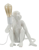 Lampada da Tavolo Monkey Seduta Bianca 33x33x32 cm in Resina Bianco      