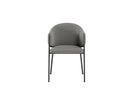 Set 2 Sedie Medea 53x60x78 cm in Tessuto Easy-Clean Bouclé Grigio      
