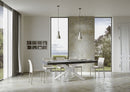 Tavolo Allungabile 140-400x90x77 cm Volantis Premium Cemento Telaio Bianco 