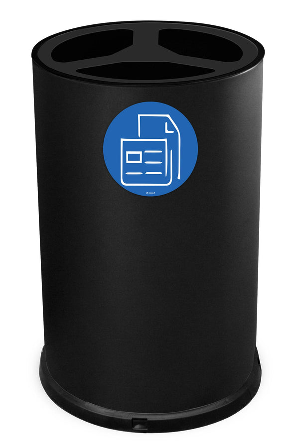 sconto Pattumiera Per Raccolta Differenziata Ø45xh72 cm In Acciaio Verniciato 3 Scomparti Nero