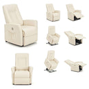 Poltrona Relax Reclinabile a Motore in Cuoio Ludovica Crema