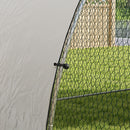 Recinto per Galline per 14-18 Animali con Porta Bloccabile 3x5,6x2,2 m in Acciaio Argento