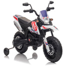Moto Elettrica per Bambini 12V con Licenza Aprilia RX-125 Motocross Bianca