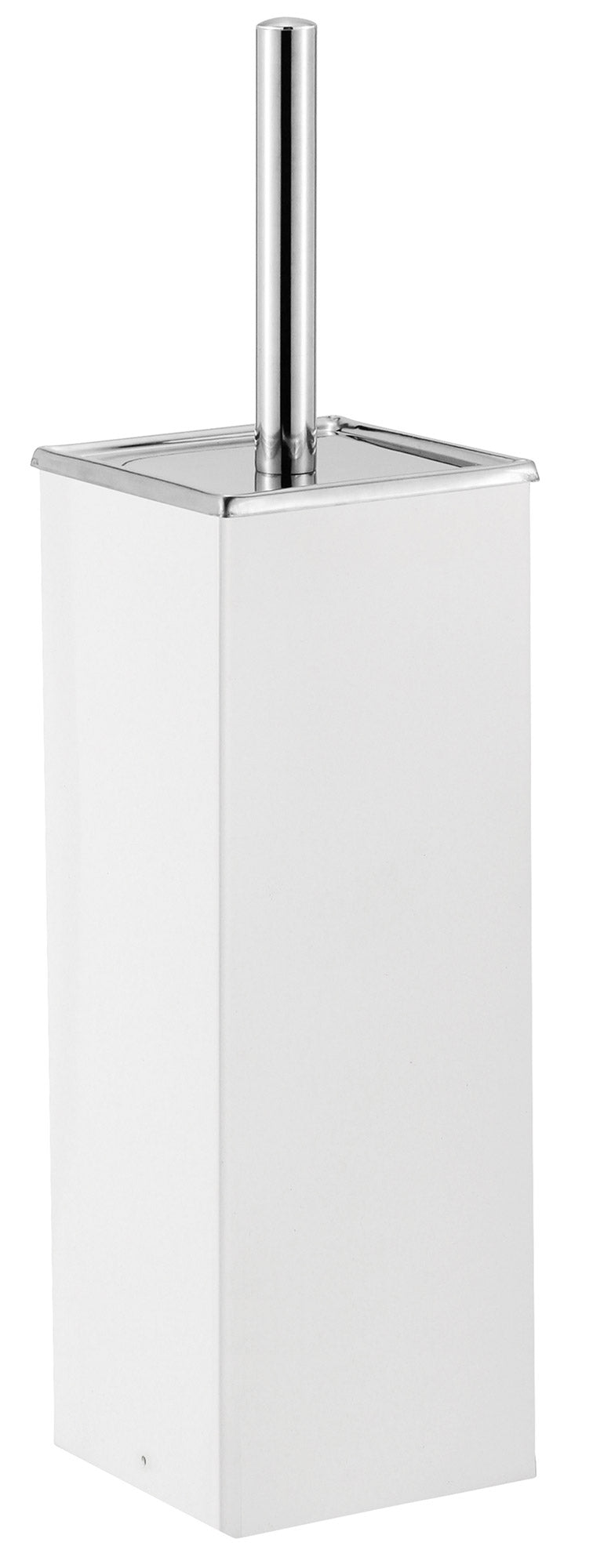 Porta Scopino 27x9x9 cm in Acciaio Bianco