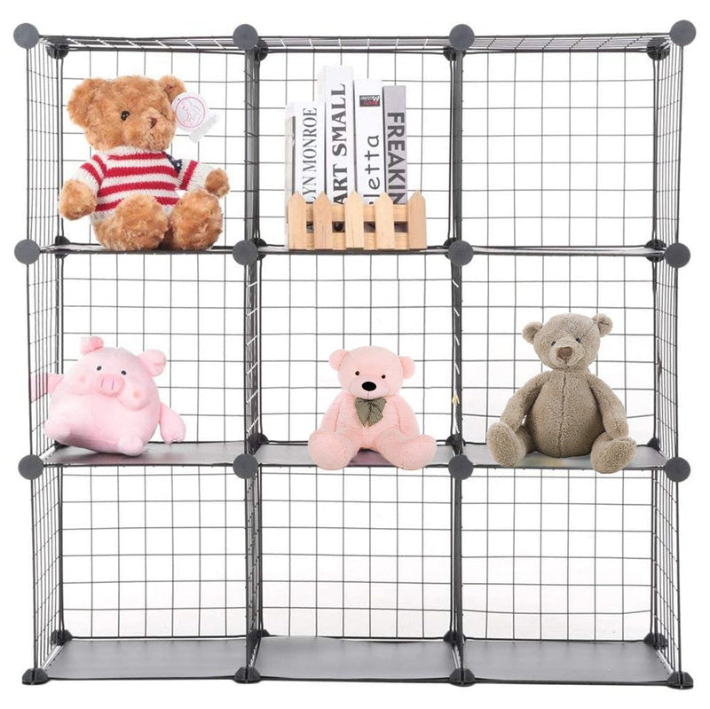 Libreria Modulare in Rete Metallica 24 Pezzi Componibili a Cubo