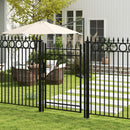 Cancello da Giardino di Sicurezza con Serratura 107x204 cm in Acciaio Zincato Nero  