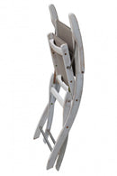 Sedia da Giardino Alexa Senza Braccioli 50x55x86 h cm in Legno di Legno di Acacia e Textilene Bianco