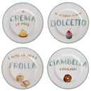Set 4 Piattini Dolce Ø19x1,5 cm in New Bone China VdE Tivoli 1996 Le Travisate Bianco