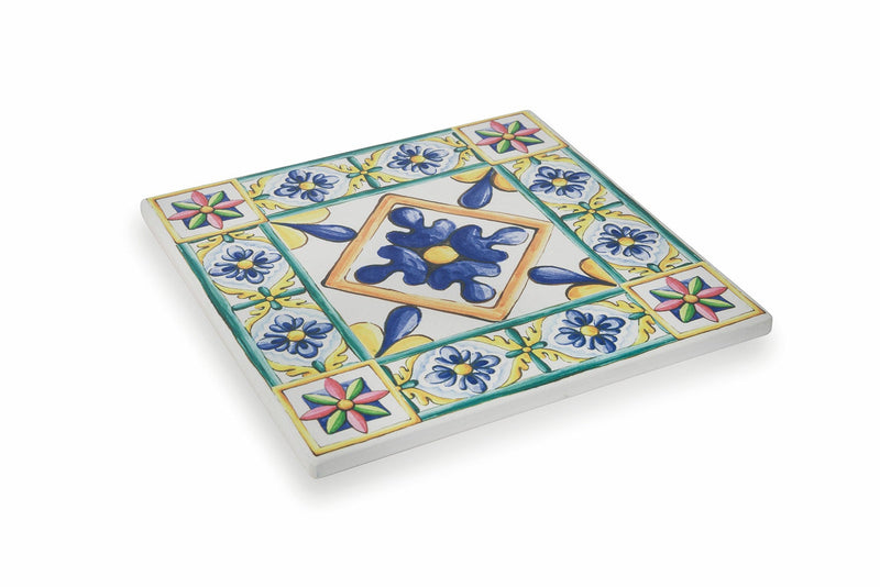 Sottopentola Quadrato in Ceramica Fondo in Sughero 16x16 cm VdE Tivoli 1996 Costiera