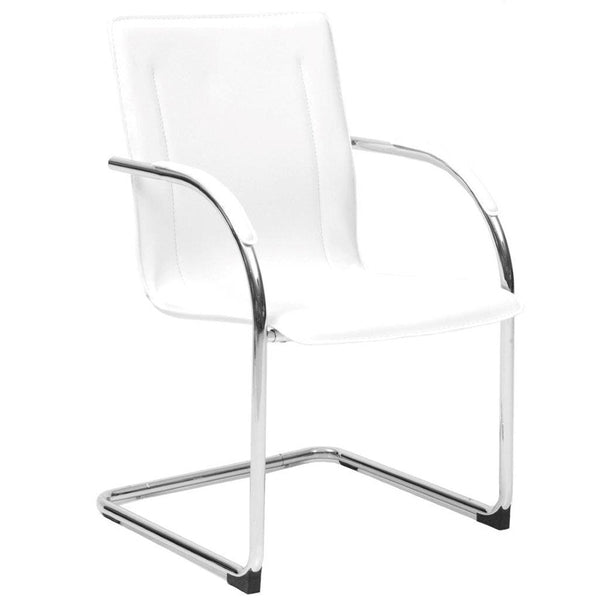 acquista Sedia Poltrona Visitatore da Ufficio in PVC Stand Bianco