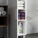 Mobile a Colonna da Bagno con 2 Armadietti 40x30x167,5 cm Bianco  