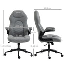 Sedia da Ufficio Direzionale 65,5x69,5x112-122 cm in Poliestere Grigio Chiaro