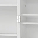 Credenza Cucina Dispensa Autoportante 58x29x119,5 cm con 12 Ripiani su Ante e Ripiani Regolabili in Pannello Truciolare e Acciaio Bianca      