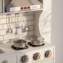 Cucina Giocattolo per Bambini 79x25x88 cm con Luci Suoni Accessori Frigo Forno e Macchina Caffè in MDF Verde Chiaro      