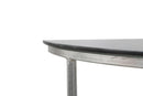 Console Oslo 100x40x80 cm in Ferro e Vetro Argento e Nero