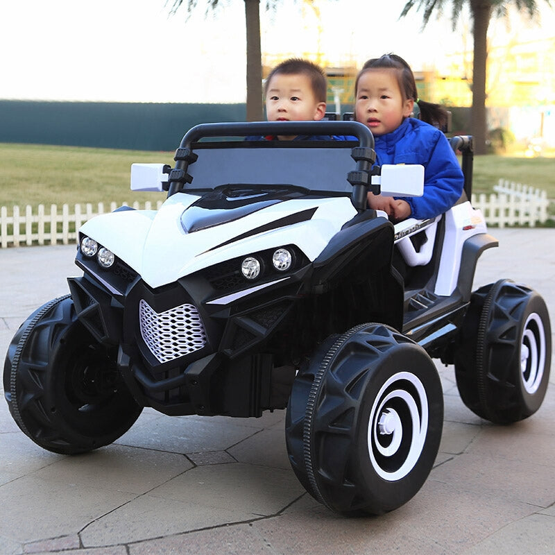 Macchina Elettrica per Bambini 2 Posti 12V Kidfun Fuoristrada 4x4 Bianco