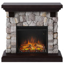 Camino Elettrico da Pavimento Effetto Fiamma 1500W Tagu Reino Roccia Grigio