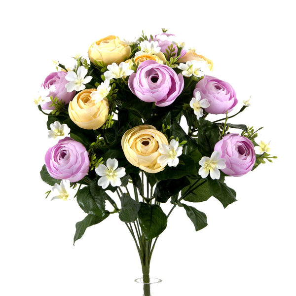 Set 2 Bouquet Artificiale di Ranuncoli Composto da 13 Fiori Altezza 44 cm online
