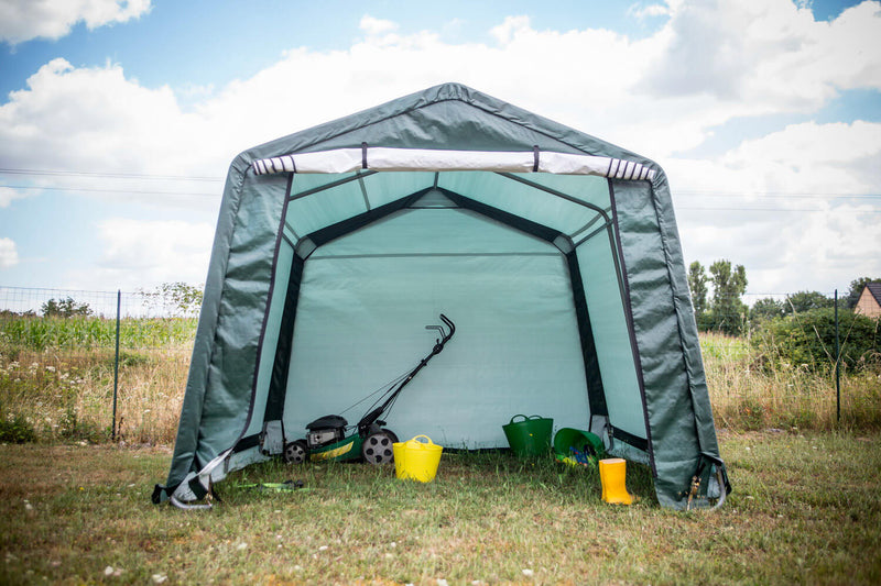 Casetta Box da Giardino 3x3xh2,4 m in Tessuto Polietilene Rinforzato 195gr/mq Verde