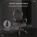 Sedia da Gaming Girevole Reclinabile in Tessuto  Marrone