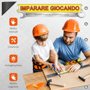 Banco di Lavoro con 50 Attrezzi per Bambini Nero e Grigio