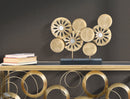 Scultura Panel 50x7x42 cm in Ferro Oro e Nero