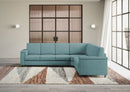 Divano Angolare 6 Posti 286x246x85 cm Marrak in Tessuto Petrolio