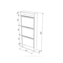 Scarpiera pensile 50x15x124 cm bambù bianca con 3 ante a ribalta