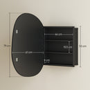Armadietto da Bagno Mobile Sospeso con Specchio 61x12x79 cm in Vetro e Metallo Nero      