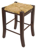 Sgabello in Legno Seduta Impagliata Quadro Noce